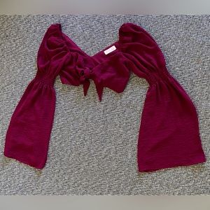 Medium Blush maroon wrap top